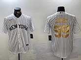 Men's New York Yankees #99 Aaron Judge White Pinstripe Fashion Cool Base Jersey,baseball caps,new era cap wholesale,wholesale hats